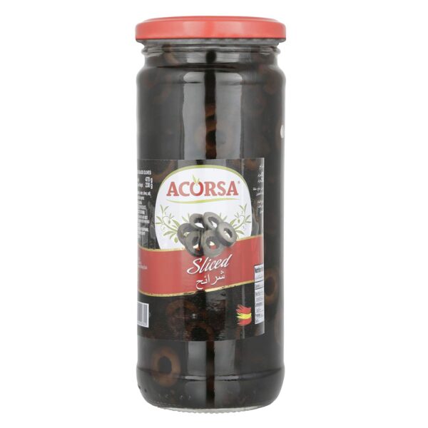 ACORSA OLIVES BLACK SLICED JAR 230g
