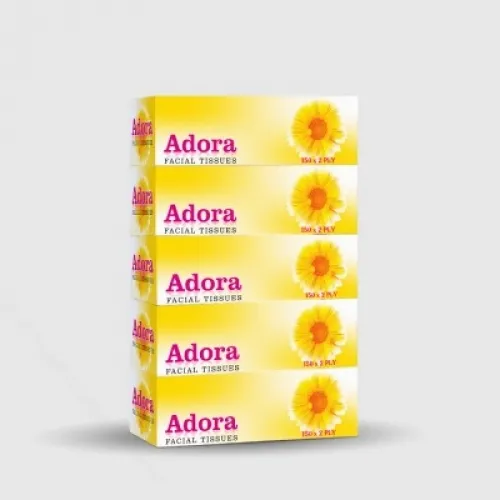 Adora Soft Pack Facial Tissue 600 Sheets 2Ply 200x170mm