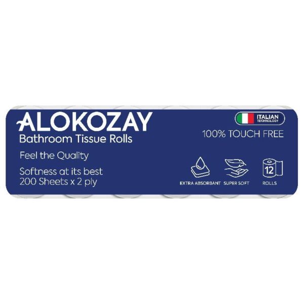Alokozay Bathroom Tissue - 12 Rolls x 2 ply
