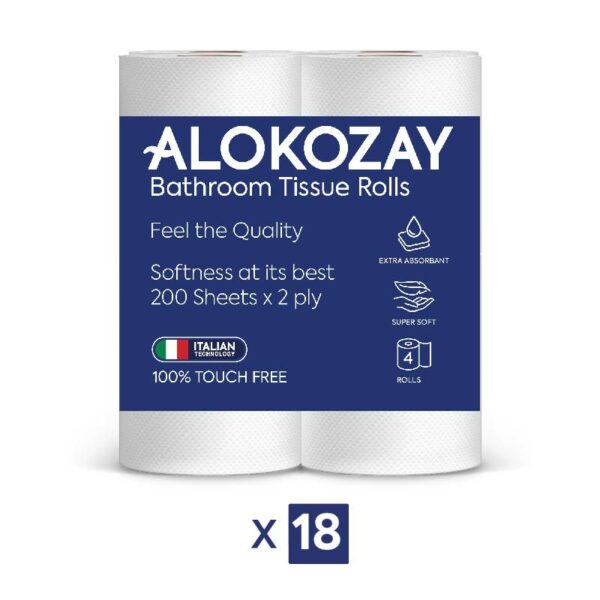 Alokozay Bathroom Tissues - 4 Rolls x 2 Ply