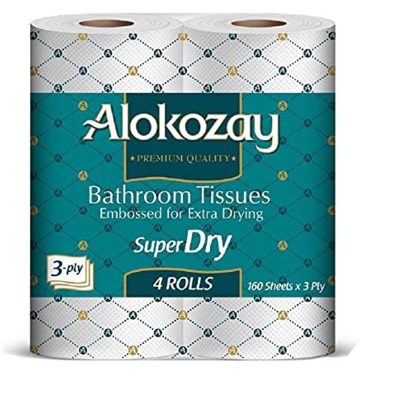 Alokozay Bathroom Tissues - 4 Rolls x 3 Ply