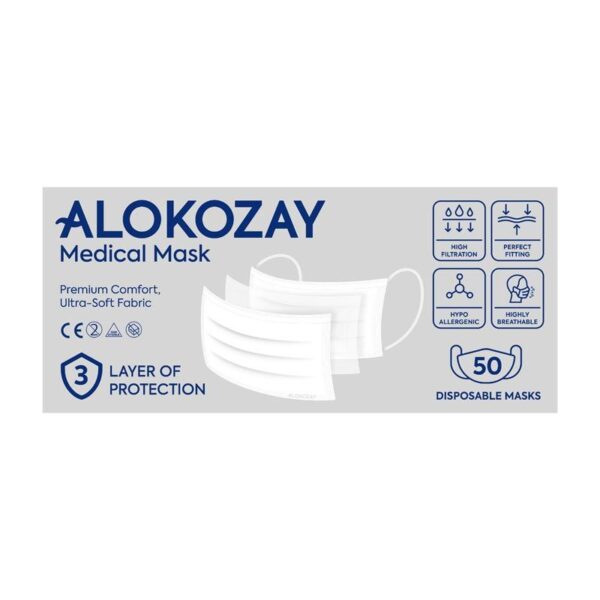 Alokozay Face Mask 50x 3 ply White