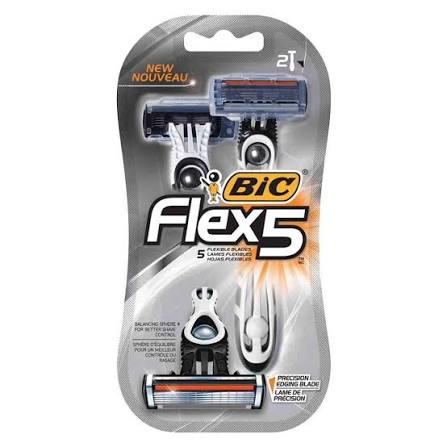 BIC SH M FLEX5 COMFORT BLISTER 2'S