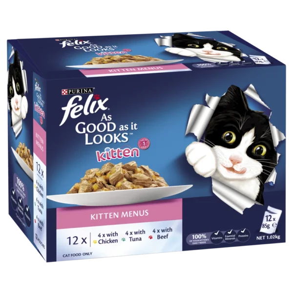 Felix Kitten Menus in Jelly Wet (85g x 12pk)
