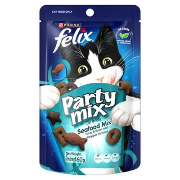 Felix Purina Party Mix Seafood Mix Cat Treats 60g