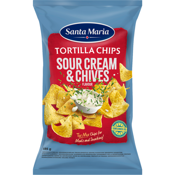 Santa Maria Tortilla Chips Sour Cream & Chives 185g