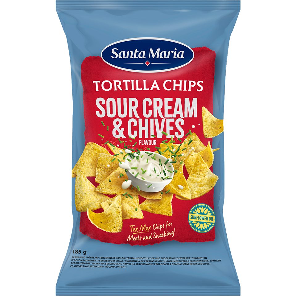 Santa Maria Tortilla Chips Sour Cream & Chives 185g