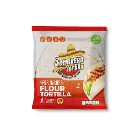 SOMBRERO WHEAT FLOUR TORTILLA 360g