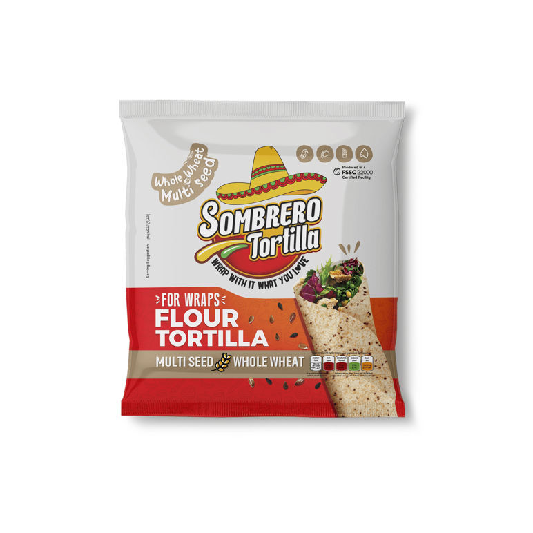 SOMBRERO WHOLE WHEAT CHIA SEED TORTILLA 340g