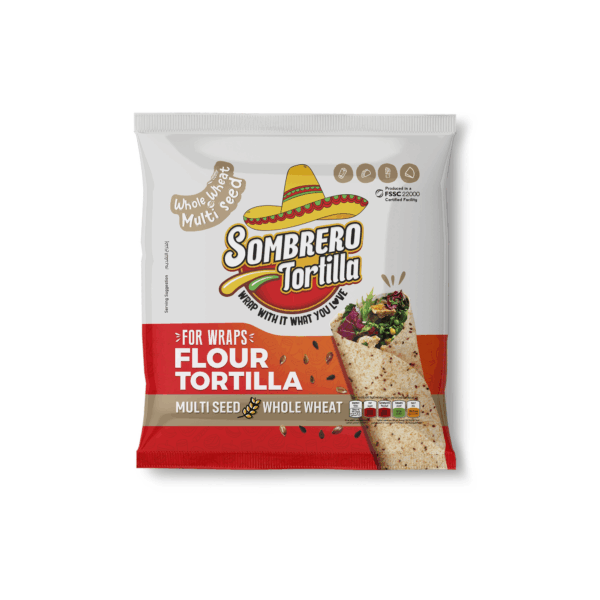 SOMBRERO WHOLE WHEAT MULTI SEED TORTILLA 340g